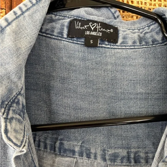 Denim maxi dress shirt dress Sz Sm - Picture 9 of 12